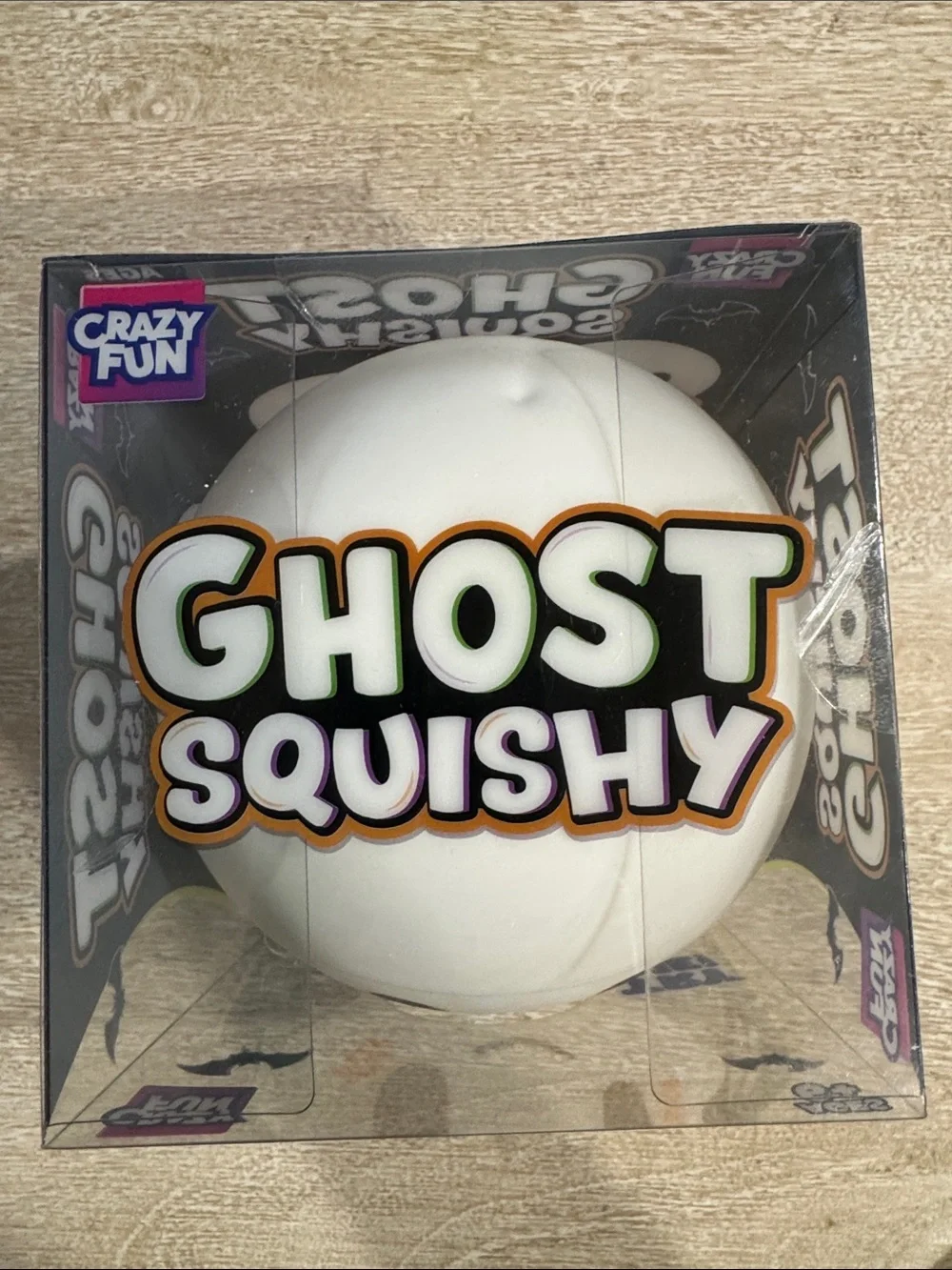 Crazy Fun Ghost Squishy  - White with Orange Cheeks